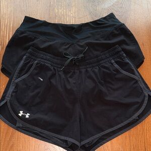 Under Armour Black Women's Athletic Running Shorts with Liner